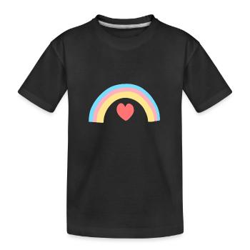 herz regenbogen form symbol formen - Kinder Premium Bio T-Shirt - Schwarz - Vorne