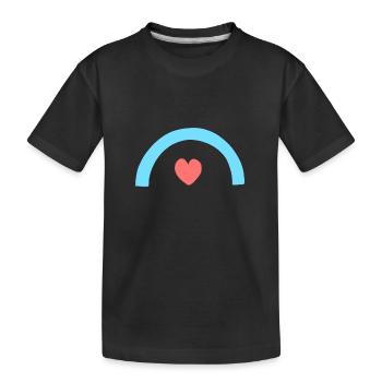 Coeur Arc Forme Symbole Formes Rouge Bleu - T-shirt bio Premium Enfant - noir - Devant