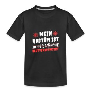 My costume is smeared with blood in the laundry - Kids' Premium Organic T-Shirt - black - Front
