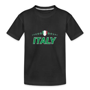 Italien - Kinder Premium Bio T-Shirt - Schwarz - Vorne