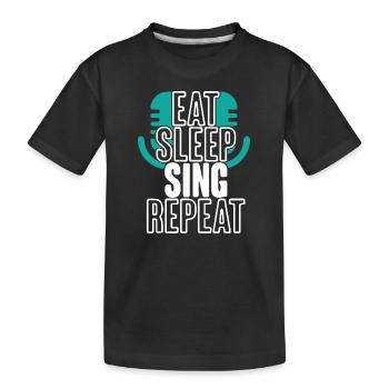 eat sleep music repeat - Kinder Premium Bio T-Shirt - Schwarz - Vorne