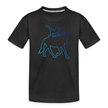 Sportliche Disziplin Pferdeperformance - Kinder Premium Bio T-Shirt - Schwarz - Vorne