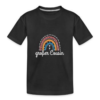 Ich werde Großer Cousin 2023 - Kinder Premium Bio T-Shirt - Schwarz - Vorne