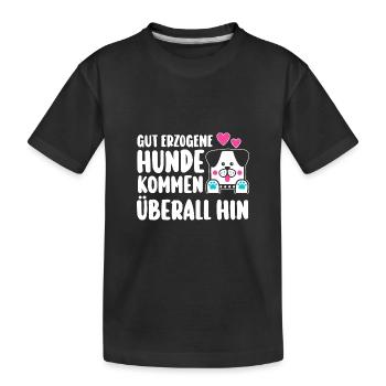 Chien Propriétaire de chien Propriétaire de chien Dresseur de chiens Chiens - T-shirt bio Premium Enfant - noir - Devant