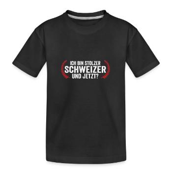 Swiss Switzerland - Kids' Premium Organic T-Shirt - black - Front