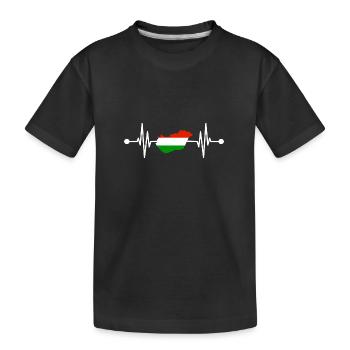 Hongrois Hongrois Heartbeat Hongrie - T-shirt bio Premium Enfant - noir - Devant