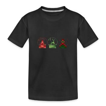 Weihnachtsbaum Weihnachtskugel Weihnachts - Kinder Premium Bio T-Shirt - Schwarz - Vorne