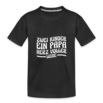 Dad of 2 children - Kids' Premium Organic T-Shirt - black - Front