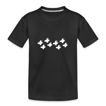tiere tier schmetterlinge fliegen muster - Kinder Premium Bio T-Shirt - Schwarz - Vorne
