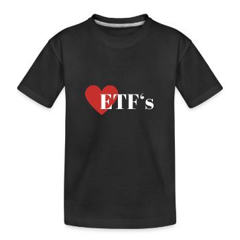 I Love ETF Indexfonds Sparen Anlage - Kinder Premium Bio T-Shirt - Schwarz - Vorne
