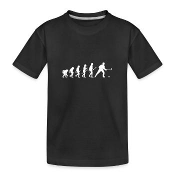 Eishockeyspieler Evolution Eishockey - Kinder Premium Bio T-Shirt - Schwarz - Vorne
