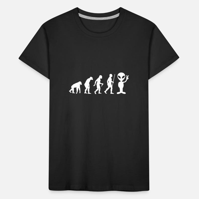Alien Peace UFO Evolution Gift Idea 005-076 Kids' Premium Organic T-Shirt