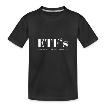 ETF Indexfonds Altersvorsorge Sparen Anlage - Kinder Premium Bio T-Shirt - Schwarz - Vorne