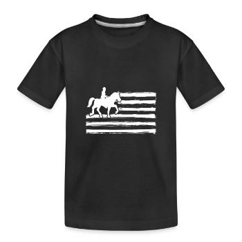 Riding Horses - Kids' Premium Organic T-Shirt - black - Front