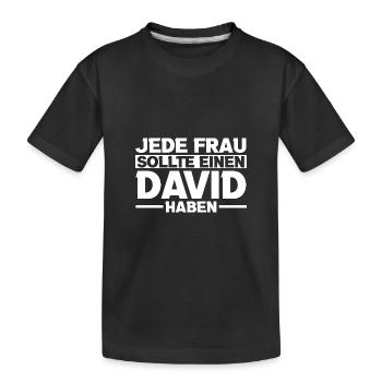 David - T-shirt bio Premium Enfant - noir - Devant