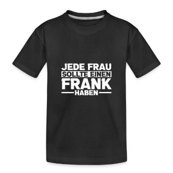 Frank - Kids' Premium Organic T-Shirt - black - Front