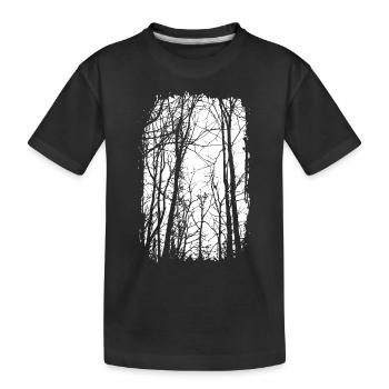 Wald - schwarz/weiss - Natur - Nachhaltige Kunst - Kinder Premium Bio T-Shirt - Schwarz - Vorne