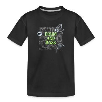 Drum and Bass Chrome - Kids' Premium Organic T-Shirt - black - Front