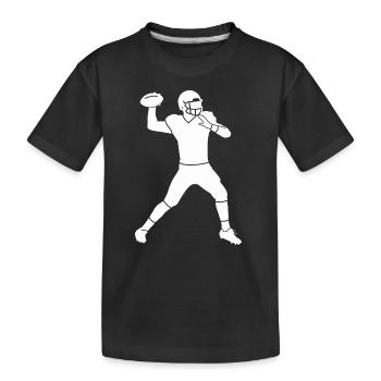 Silhouette d’un joueur de football américain - T-shirt bio Premium Enfant - noir - Devant