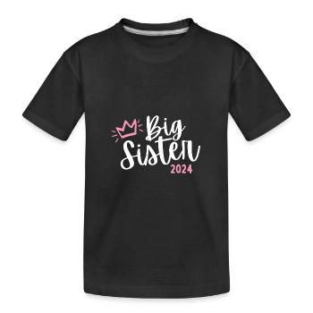 Ich werde große Schwester 2024 Herz Loading Süß - Kinder Premium Bio T-Shirt - Schwarz - Vorne