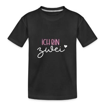 Ich bin Zwei Jahre Zweiter Geburtstag Einhorn Süß - Kinder Premium Bio T-Shirt - Schwarz - Vorne
