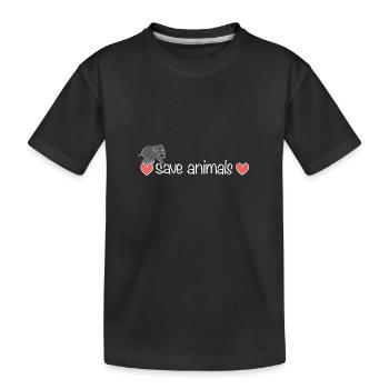 Herzen rette Tiere Tier Elefant - Kinder Premium Bio T-Shirt - Schwarz - Vorne