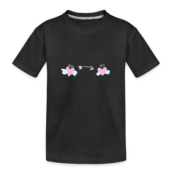 hearts heart love angel arrow protector symbol - Kids' Premium Organic T-Shirt - black - Front