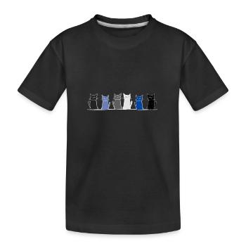 Chats Animaux Ligne Animal Chat Animal de compagnie - T-shirt bio Premium Enfant - noir - Devant