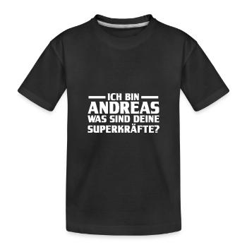 Vorname Andreas - Kinder Premium Bio T-Shirt - Schwarz - Vorne