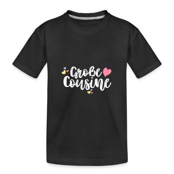 Ich werde große Cousine 2024 Herzen Loading Süß - Kinder Premium Bio T-Shirt - Schwarz - Vorne