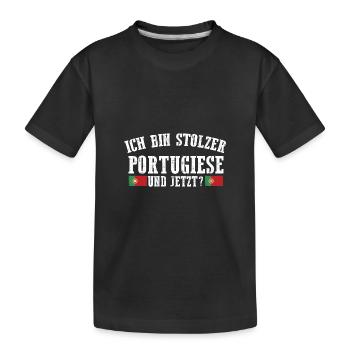 Portuguese Portugal - Kids' Premium Organic T-Shirt - black - Front
