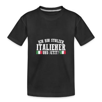 Italians Italy - Kids' Premium Organic T-Shirt - black - Front