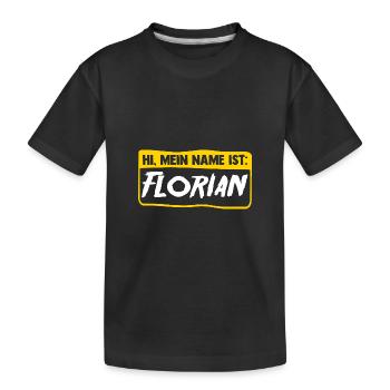 Florian - Kinder Premium Bio T-Shirt - Schwarz - Vorne