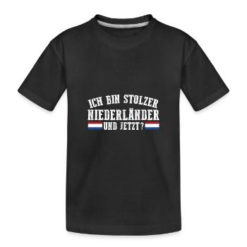 Niederländer Niederlande Holland - Kinder Premium Bio T-Shirt - Schwarz - Vorne