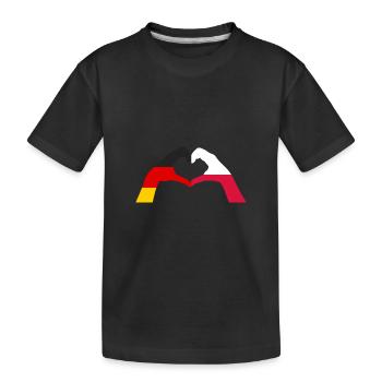 Pole Deutschland Polen - Kinder Premium Bio T-Shirt - Schwarz - Vorne