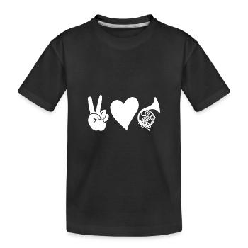 Horn player French horn - Kids' Premium Organic T-Shirt - black - Front