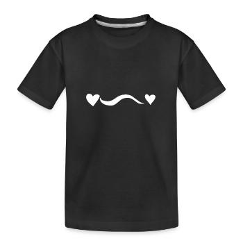 Heart Line Wave Hearts - Kids' Premium Organic T-Shirt - black - Front