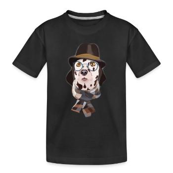 Dalmatinischer Hund mit Brille - Kinder Premium Bio T-Shirt - Schwarz - Vorne