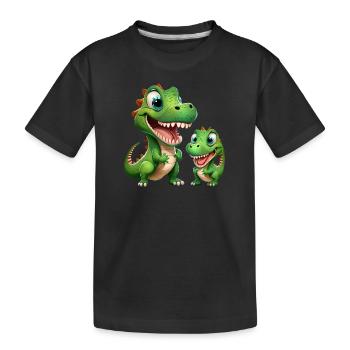 Dinosaurier Baby Tyrannosaurus zwei Dino T-Rex - Kinder Premium Bio T-Shirt - Schwarz - Vorne