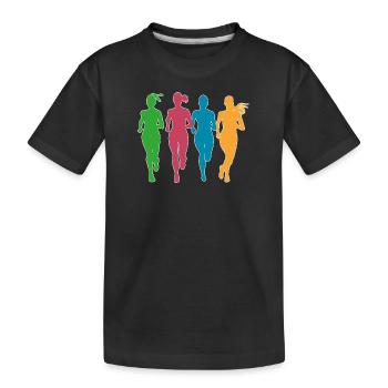 Joggers in action - Kids' Premium Organic T-Shirt - black - Front