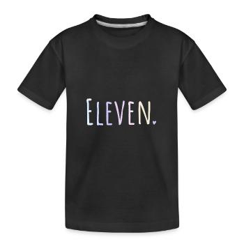 Elfter Geburtstag 11 Mädchen Eleven Herz Elf Jahre - Kinder Premium Bio T-Shirt - Schwarz - Vorne
