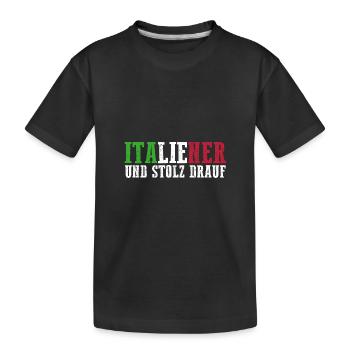 Italiener Italien - Kinder Premium Bio T-Shirt - Schwarz - Vorne