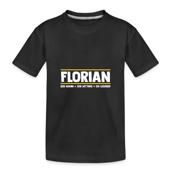 Florian - Kinder Premium Bio T-Shirt - Schwarz - Vorne