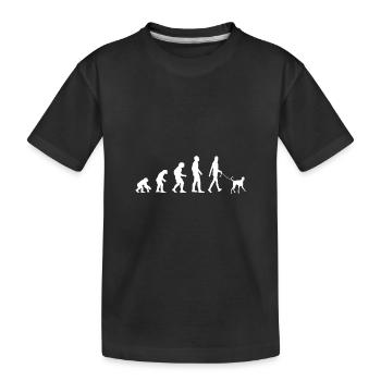 Hundehalter Hund Evolution - Kinder Premium Bio T-Shirt - Schwarz - Vorne