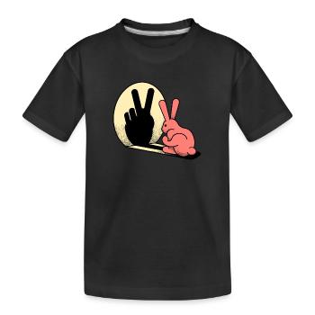 PEACEFUL RABBIT - Kids' Premium Organic T-Shirt - black - Front