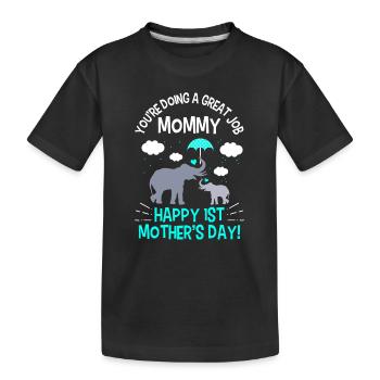 Première fête des mères, tu fais du bon travail maman - T-shirt bio Premium Enfant - noir - Devant