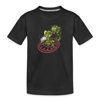 Kleine Hexe - FLOWER - Kinder Premium Bio T-Shirt - Schwarz - Vorne