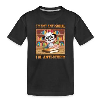 Smart Worm - Kids' Premium Organic T-Shirt - black - Front