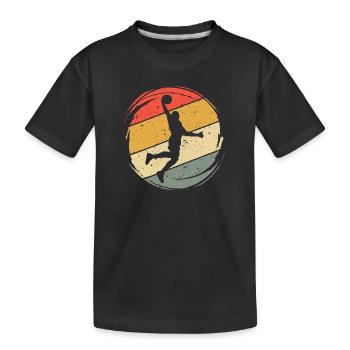 BasketballEr Dunking Joueur de basket Vintage - T-shirt bio Premium Enfant - noir - Devant