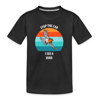 Vogelbeobachtung Vögel Beobachten Birding Vogel - Kinder Premium Bio T-Shirt - Schwarz - Vorne